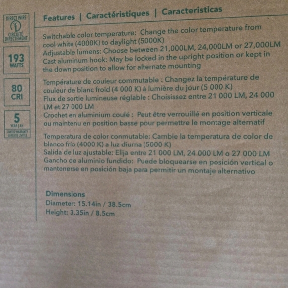 The Lithuania Lighting 15.14 LED Round High Bay Contractor Light - Picture 8 of 12